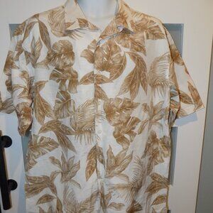 Daniel Cremieux Hawaiian Print Button Down SS Shirt Size L Men's